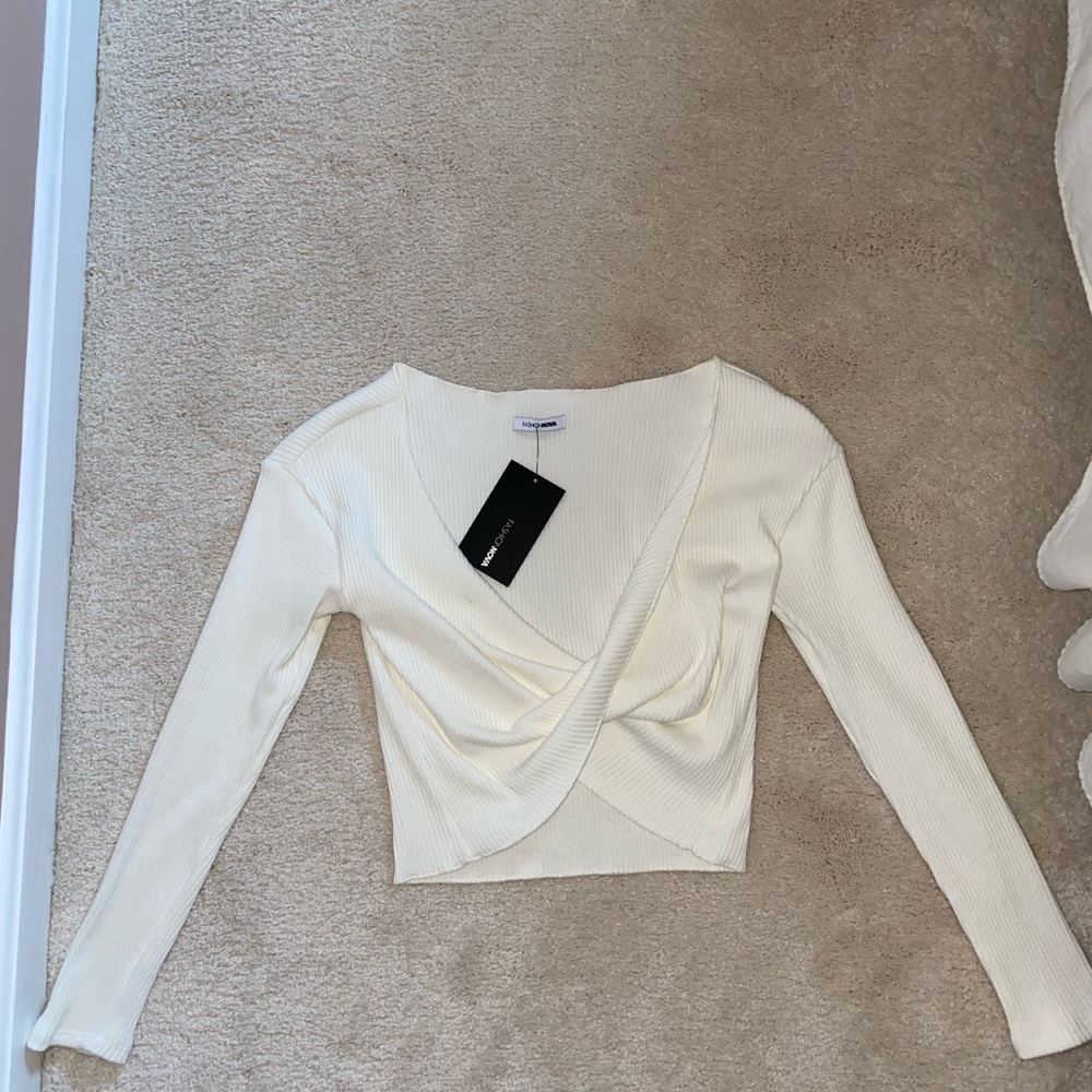 Fashion Nova White Twisted Top